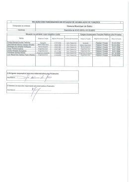 Relação dos Funcionários em situação de acumulação de funções