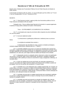 Dispõe sobre o Estatuto dos Funcionários