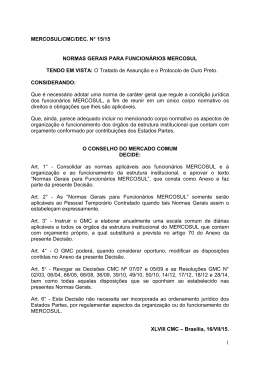 Decis&atilde;o CMC N&deg; 15/15
