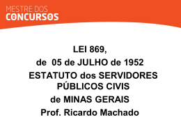 Estatuto dos Funcion&aacute;rios P&uacute;blicos Civis do Estado de Minas Gerais