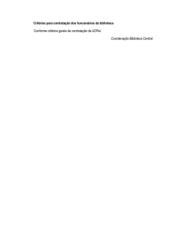 Crit&eacute;rios para contrata&ccedil;&atilde;o dos funcion&aacute;rios da biblioteca Conforme