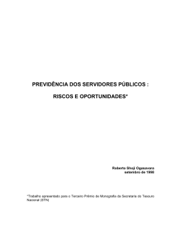 Previd&ecirc;ncia dos servidores p&uacute;blicos: riscos e