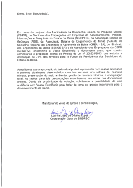 Exmo. Sr(a). Deputado(a), Em nome do conjunto dos funcionarios