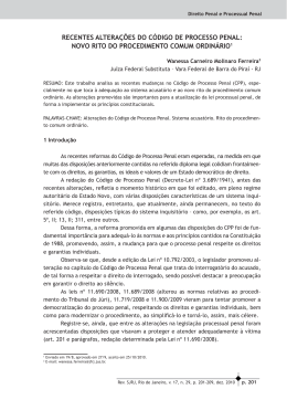recentes altera&ccedil;&otilde;es do c&oacute;digo de processo penal