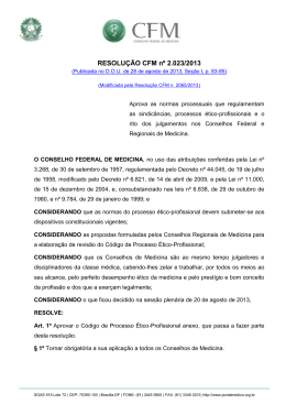 Resolução CFM n. 2023/2013 - Conselho Federal de Medicina