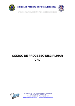 C&Oacute;DIGO DE PROCESSO DISCIPLINAR (CPD)