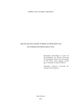 abuso de situa&ccedil;&otilde;es jur&iacute;dicas processuais no c&oacute;digo de processo civil
