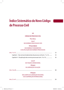 &Iacute;ndice Sistem&aacute;tico do Novo C&oacute;digo de Processo Civil