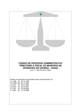 C&Oacute;DIGO DE PROCESSO ADMINISTRATIVO TRIBUT&Aacute;RIO E