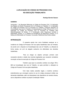 A aplica&ccedil;&atilde;o do c&oacute;digo de processo civil na execu&ccedil;&atilde;o trabalhista