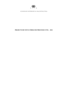 projecto do novo c&oacute;digo do processo civil