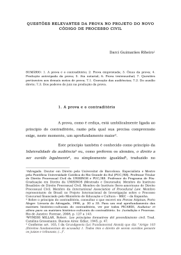QUEST&Otilde;ES RELEVANTES DA PROVA NO PROJETO DO NOVO