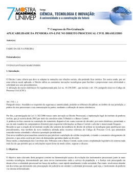 aplicabilidade da penhora on-line no direito processual civil brasileiro