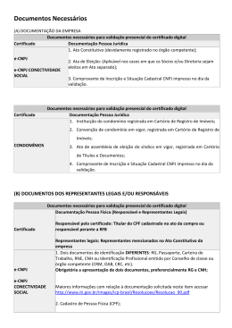 Documentos Necessários