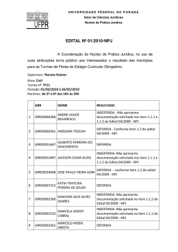 EDITAL N&ordm; 01/2010-NPJ - Portal do Direito UFPR