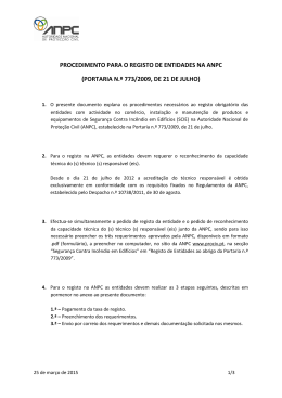 Procedimentos para o Registo de Entidades na ANPC