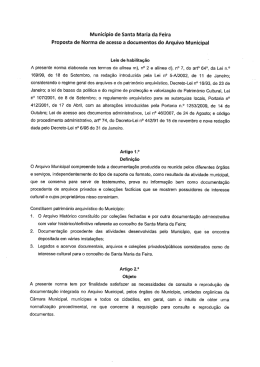 Norma de Acesso a Documentos do Arquivo Municipal