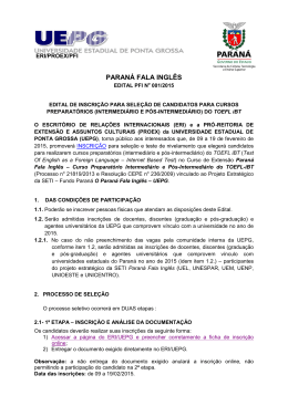 paraná fala inglês - www3 UEPG - Universidade Estadual de Ponta