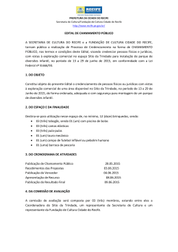 Edital de Chamamento P&uacute;blico para o S&iacute;tio Trindade