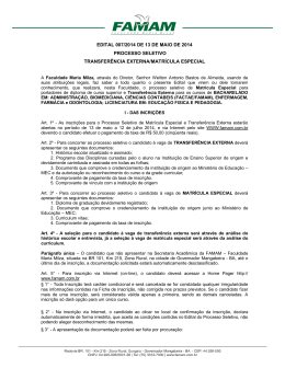 edital 007/2014 de 13 de maio de 2014 - processo seletivo