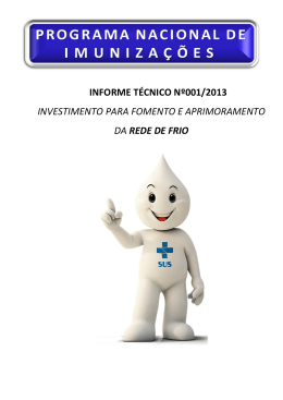 INFORME TÉCNICO Nº001/2013 INVESTIMENTO PARA FOMENTO