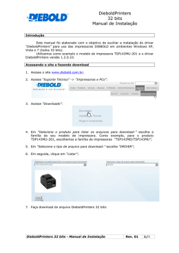 DieboldPrinters 32 bits Manual de Instalação