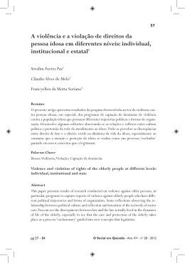 A viol&ecirc;ncia e a viola&ccedil;&atilde;o de direitos da pessoa idosa em diferentes