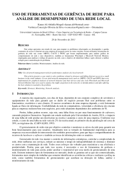 uso de ferramentas de ger&ecirc;ncia de rede para an&aacute;lise