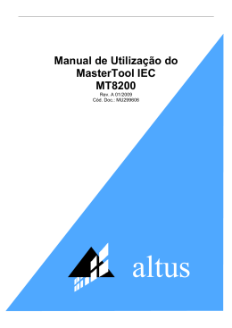 Manual de Utiliza&ccedil;&atilde;o do MasterTool IEC MT8200