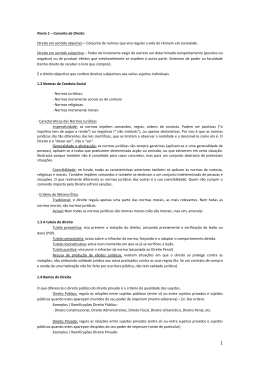 Ponto 1 &ndash; Conceito de Direito Direito em sentido