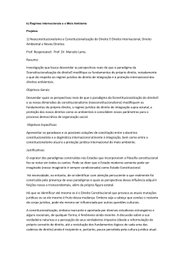 1) Neoconstitucionalismo e Constitucionaliza&ccedil;&atilde;o do Direito &ndash; Direito