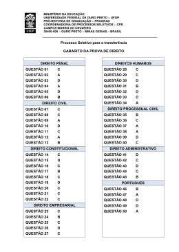 Gabarito da prova de Direito - Prograd