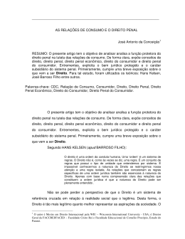 AS RELA&Ccedil;&Otilde;ES DE CONSUMO E O DIREITO PENAL