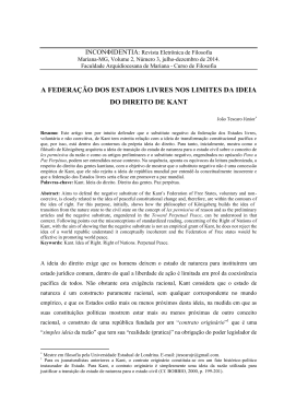 a federa&ccedil;&atilde;o dos estados livres nos limites da ideia do direito de kant
