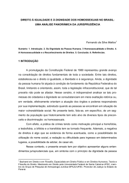 DIREITO &Agrave; IGUALDADE E &Agrave; DIGNIDADE DOS HOMOSSEXUAIS