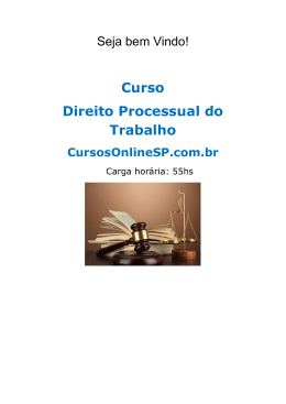 Curso Direito Processual do Trabalho