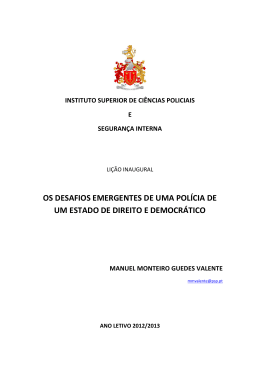 li&ccedil;&atilde;o na &iacute;ntegra - Instituto Superior de Ci&ecirc;ncias Policiais e