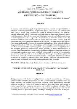 a queda do positivismo jur&iacute;dico e o direito constitucional
