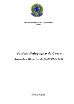 Projeto Pedagógico de Curso, Direito / UFES