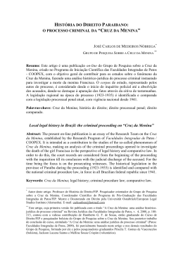 HIST&Oacute;RIA DO DIREITO PARAIBANO: O PROCESSO
