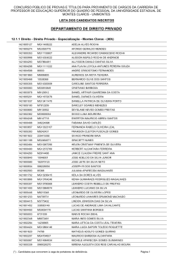 Lista dos Candidatos Inscritos - Cotec