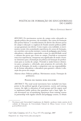 POLÍTICAS DE FORMAÇÃO DE EDUCADORES(AS) DO CAMPO