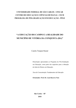 a educa&ccedil;&atilde;o do campo e a realidade do munic&iacute;pio de
