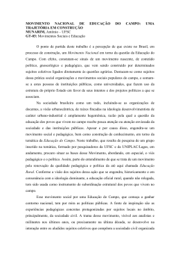 MOVIMENTO NACIONAL DE EDUCA&Ccedil;&Atilde;O DO CAMPO: UMA