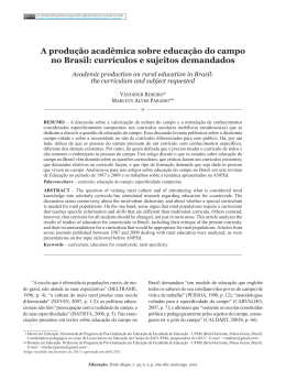 A produ&ccedil;&atilde;o acad&ecirc;mica sobre educa&ccedil;&atilde;o do campo no Brasil