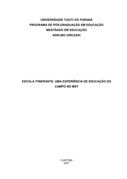 escola itinerante: uma experi&ecirc;ncia de educa&ccedil;&atilde;o do campo
