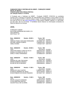 FUNDA&Ccedil;&Atilde;O PARA O VESTIBULAR DA UNESP