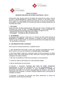 Edital - Faculdade S&atilde;o Camilo
