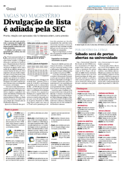 VAGAS No MAGISTÉRIO Divulgação de lista