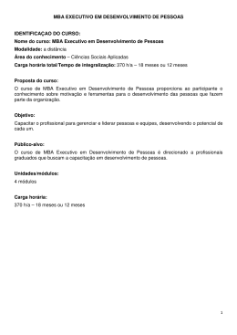 MBA EXECUTIVO EM DESENVOLVIMENTO DE PESSOAS